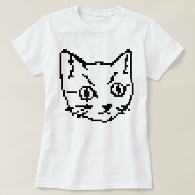 CAMISA DE VIDEO GATITO PIXEL ART (Diseño del anverso)