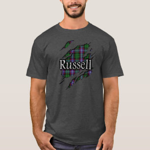 Camisa del alcohol del tartán de Russell del clan