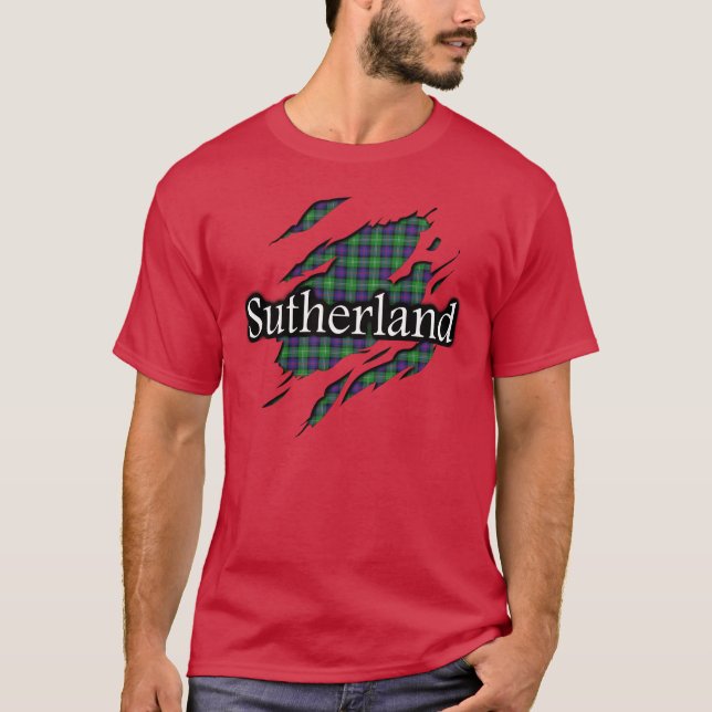 Camisa del alcohol del tartán de Sutherland del (Anverso)
