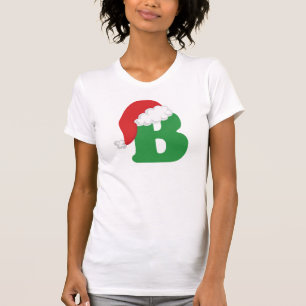 Camisa del alfabeto de la letra B del navidad