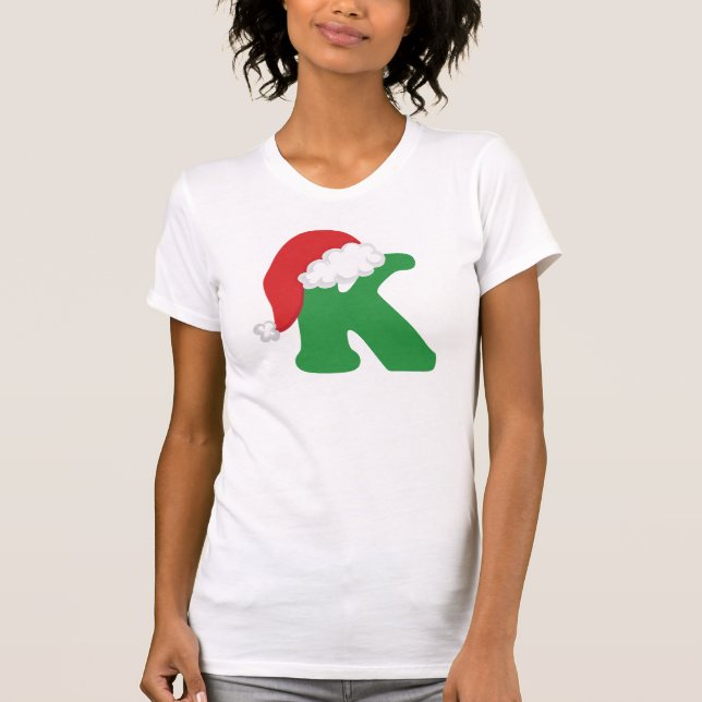 Camisa del alfabeto de la letra K del navidad (Anverso)