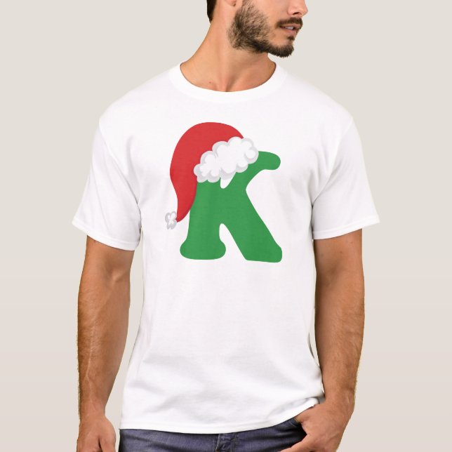 Camisa del alfabeto de la letra K del navidad (Anverso)