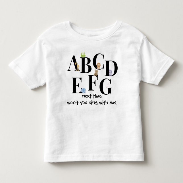 Camisa del alfabeto del niño lindo, ABCDEFG… (Anverso)