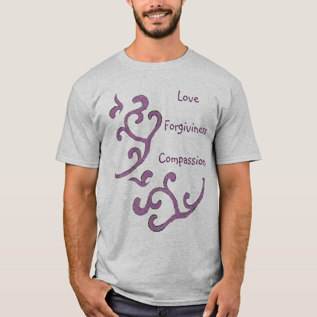 Camisa del Amor-Compasión-Perdón, modelo orgánico (Anverso)