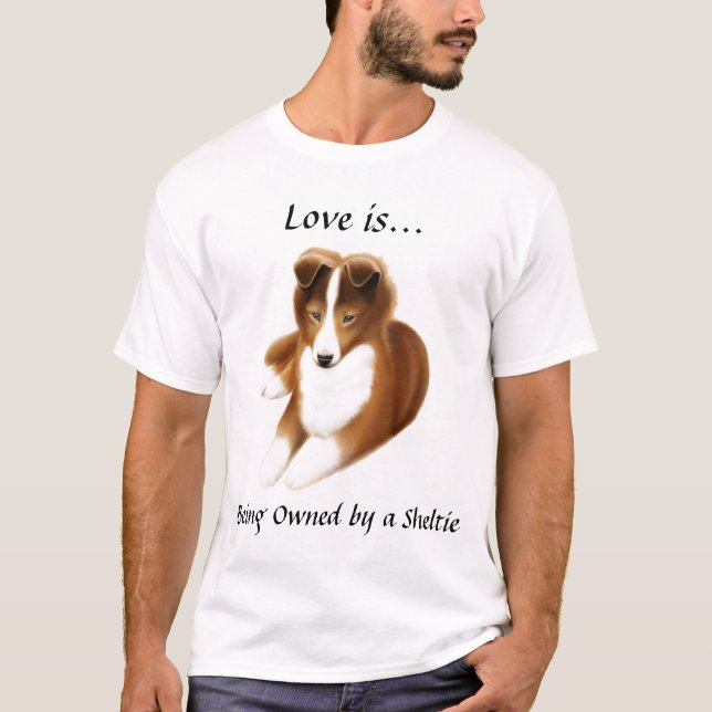 Camisa del amor de Sheltie del perro pastor de (Anverso)