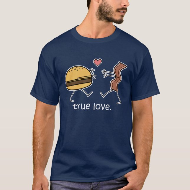 Camisa del "amor verdadero" del cheeseburger y del (Anverso)