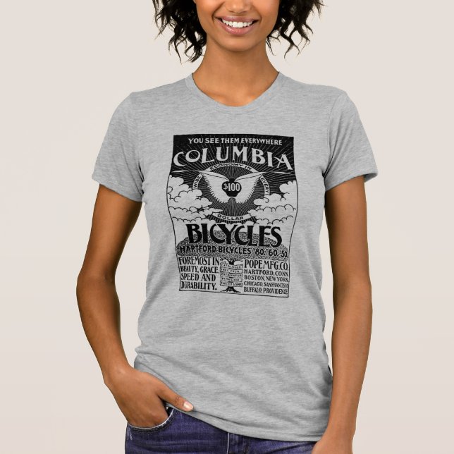 Camisa del anuncio de las bicicletas de Columbia (Anverso)