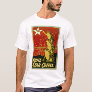 Camisa del anuncio del café de la rana del vintag