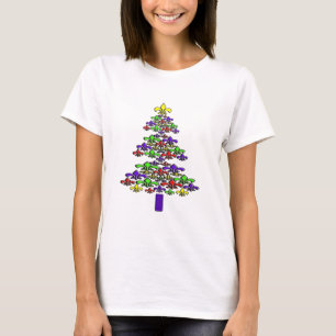 Camisa del árbol de navidad de la flor de lis