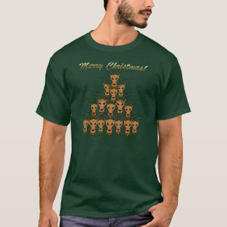 Camisa del árbol del reno de las Felices Navidad