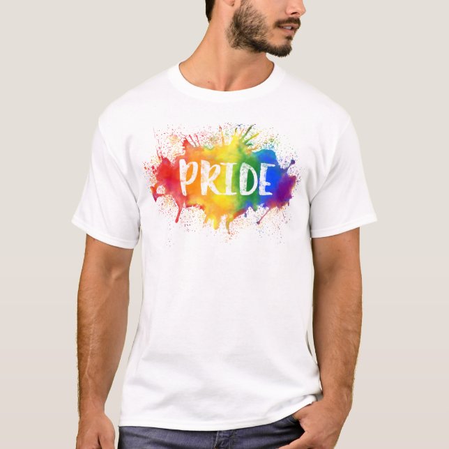 Camisa del arco iris de la acuarela del chapoteo (Anverso)