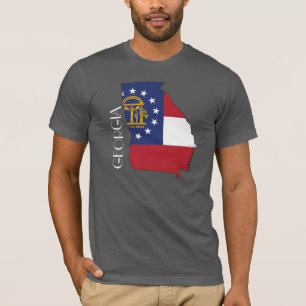 Camisa del Bandera-Mapa de Georgia (estado)