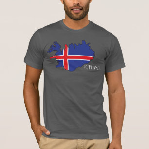 Camisa del Bandera-Mapa de Islandia
