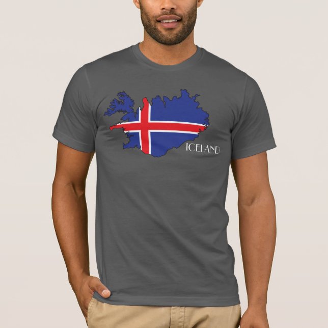 Camisa del Bandera-Mapa de Islandia (Anverso)
