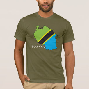Camisa del Bandera-Mapa de Tanzania