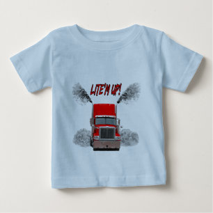 Camisa del bebé con "LITE'M PARA ARRIBA!" diseño