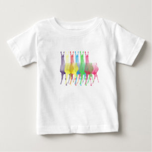 camisa del bebé de 6 colores de las llamas 6