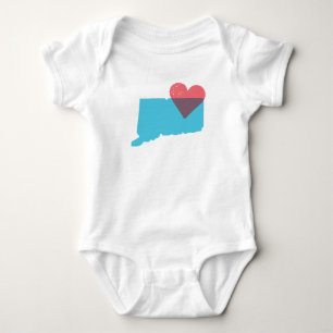 Camisa del bebé del amor del estado de Connecticu