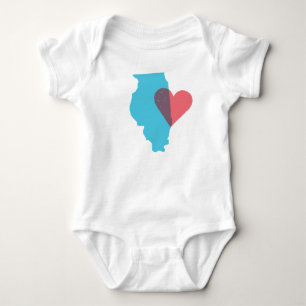 Camisa del bebé del amor del estado de Illinois