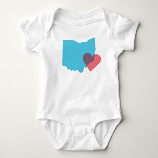 Camisa del bebé del amor del estado de Ohio (Anverso)