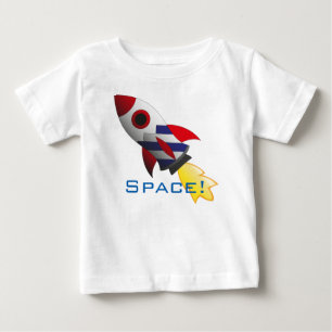 Camisa del bebé del cohete de espacio