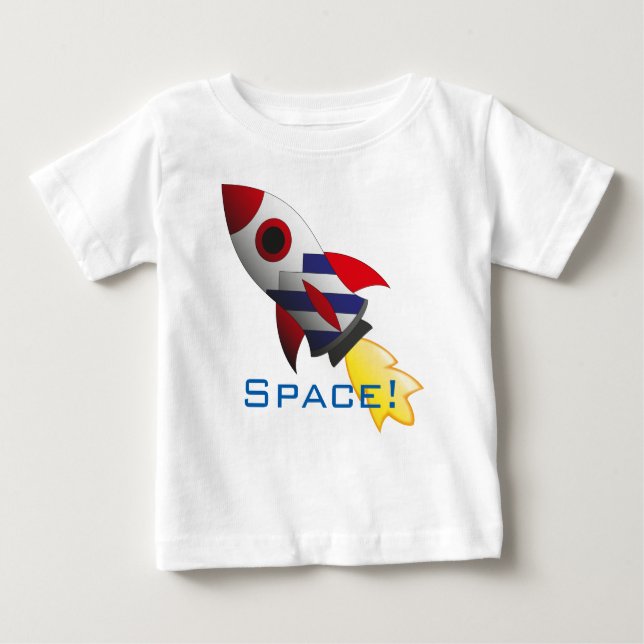 Camisa del bebé del cohete de espacio (Anverso)
