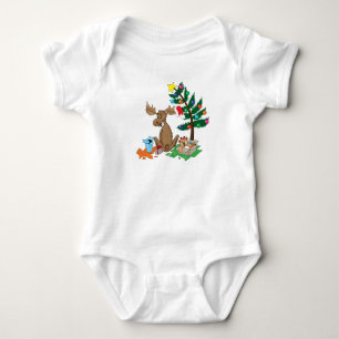 Camisa del bebé del navidad de los alces