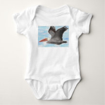 Camisa del bebé del pelícano de Brown
