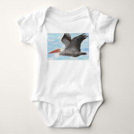 Camisa del bebé del pelícano de Brown