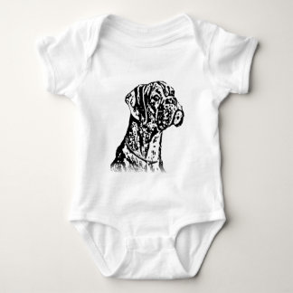 Camisa del bebé del perro del boxeador