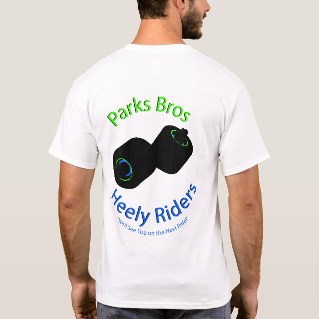 Camisa del blanco de los jinetes de Bros Heely de (Reverso)