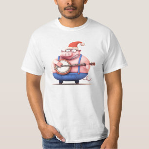 Camisa del cerdo del banjo del navidad