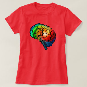 Camisa del cerebro del arco iris del orgullo de