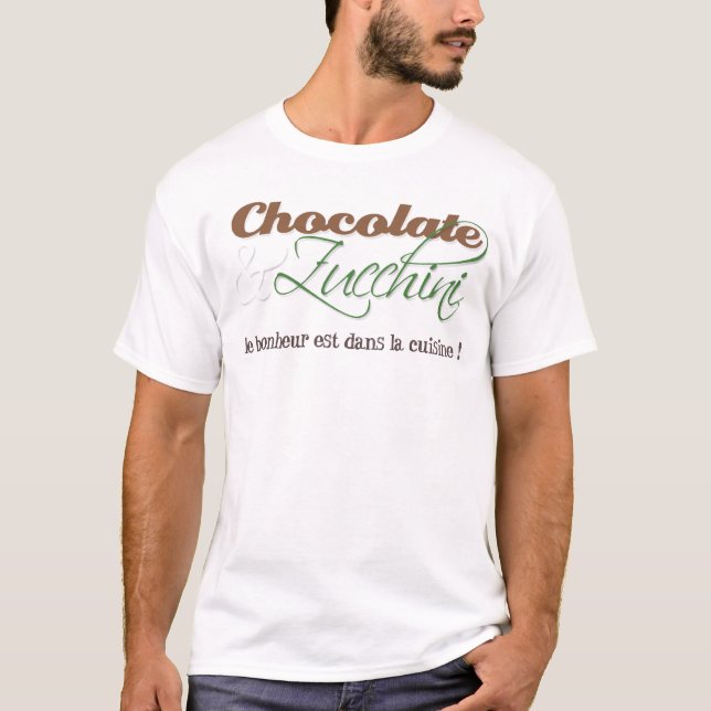 Camisa del chocolate y del calabacín para él (Anverso)