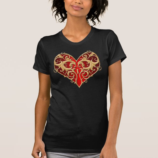 Camisa del corazón de Filigré Rojo (Anverso)