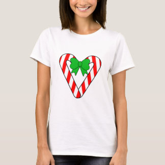 Camisa del corazón del bastón de caramelo