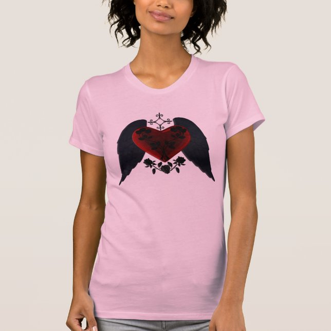 Camisa del corazón del Gótico de ala negra (Anverso)