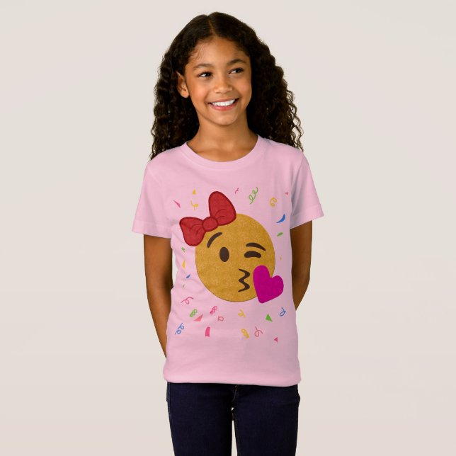 Camisa del cumpleaños de la emoji - beso del (Anverso completo)