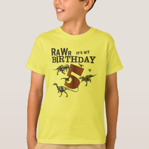 Camisa del cumpleaños del dinosaurio de Rawr