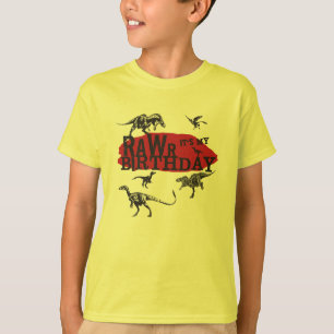 Camisa del cumpleaños del dinosaurio de Rawr