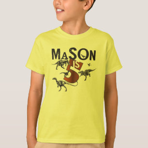 Camisa del cumpleaños del dinosaurio del albañil