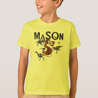 Camisa del cumpleaños del dinosaurio del albañil