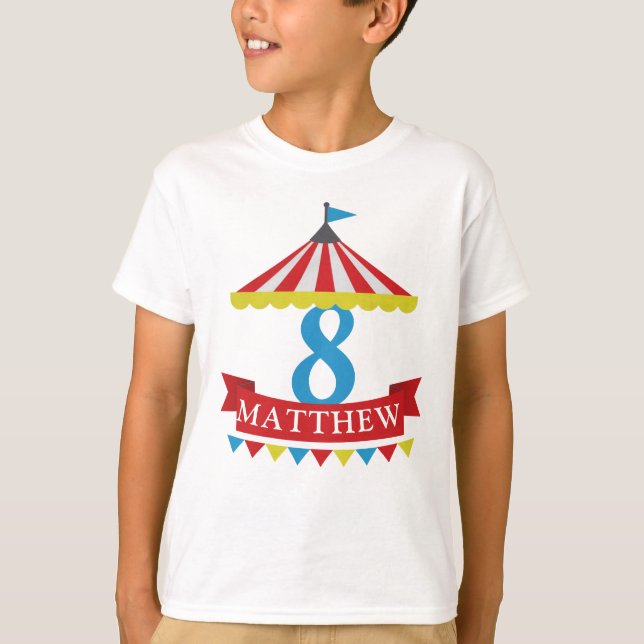 Camisa del cumpleaños del tema del circo - (Anverso)