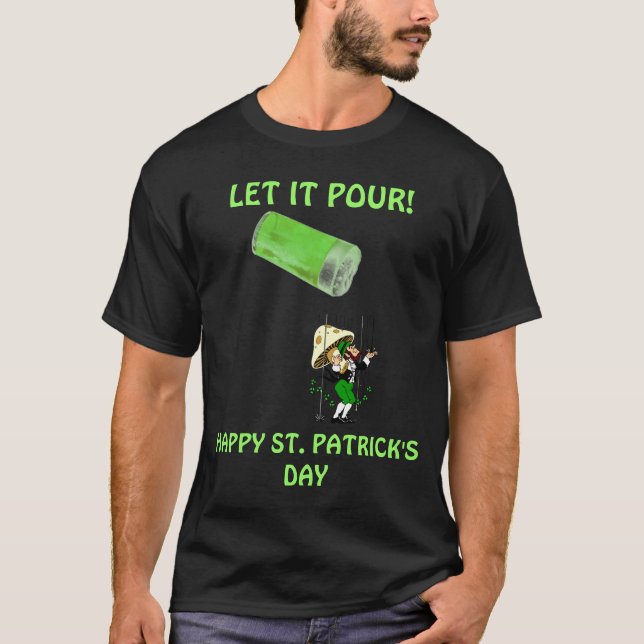 CAMISA DEL DÍA DE LA LLUVIA BEER~LEPRECHAUN ST (Anverso)