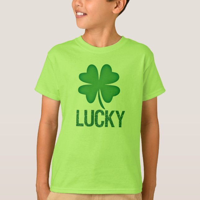 Camisa del día de St Patrick afortunado del niño (Anverso)