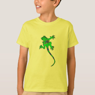 Camisa del dibujo animado de la iguana del ANUNCIO