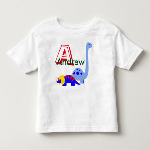 Camisa del dinosaurio del monograma y del nombre
