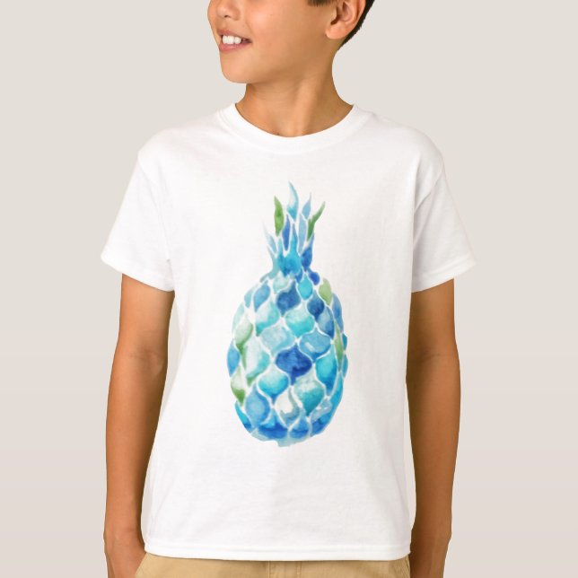 Camisa del diseño de la piña de la acuarela (Anverso)