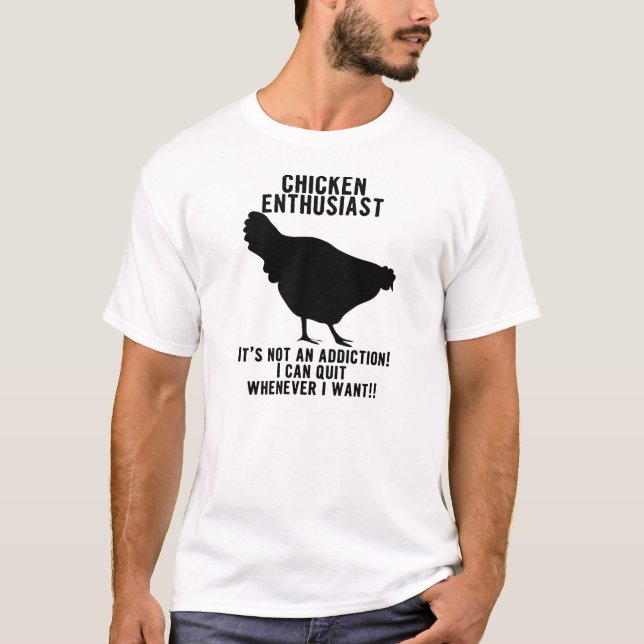 Camisa del entusiasta del adicto al pollo… er… (Anverso)