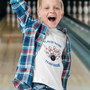 Camisa del equipo de bolos para niños personalizad